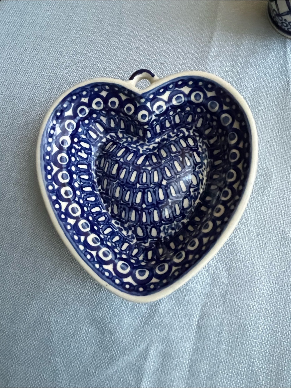 Boleslawiec Polish
Pottery Blue and White Heart Dish